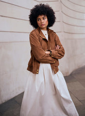 Tan Suede Pilot Bomber Jacket
