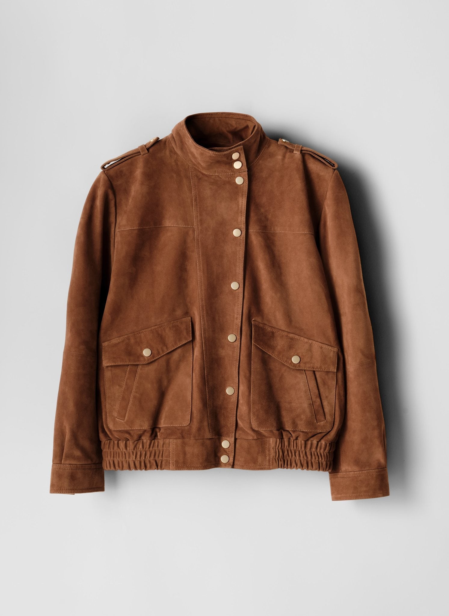 Tan Suede Pilot Bomber Jacket