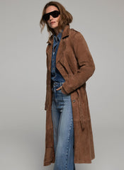 Tan Suede Trench Coat