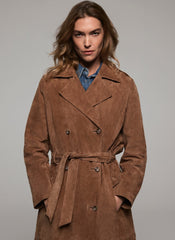 Tan Suede Trench Coat