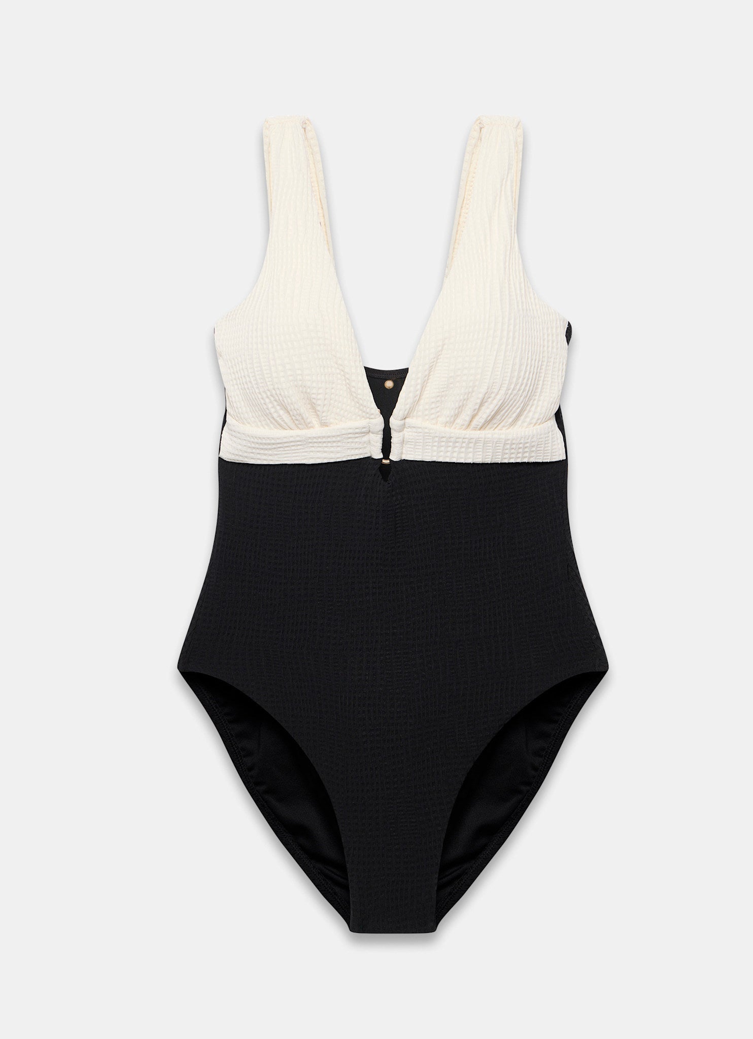 Black Contrast Two Tone Swimsuit