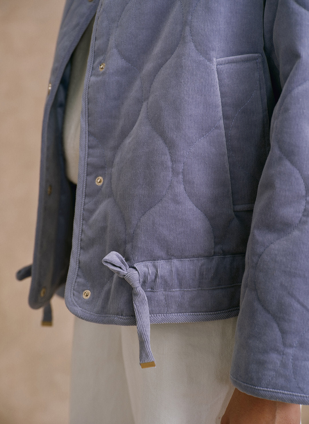 Blue Corduroy Quilted Jacket