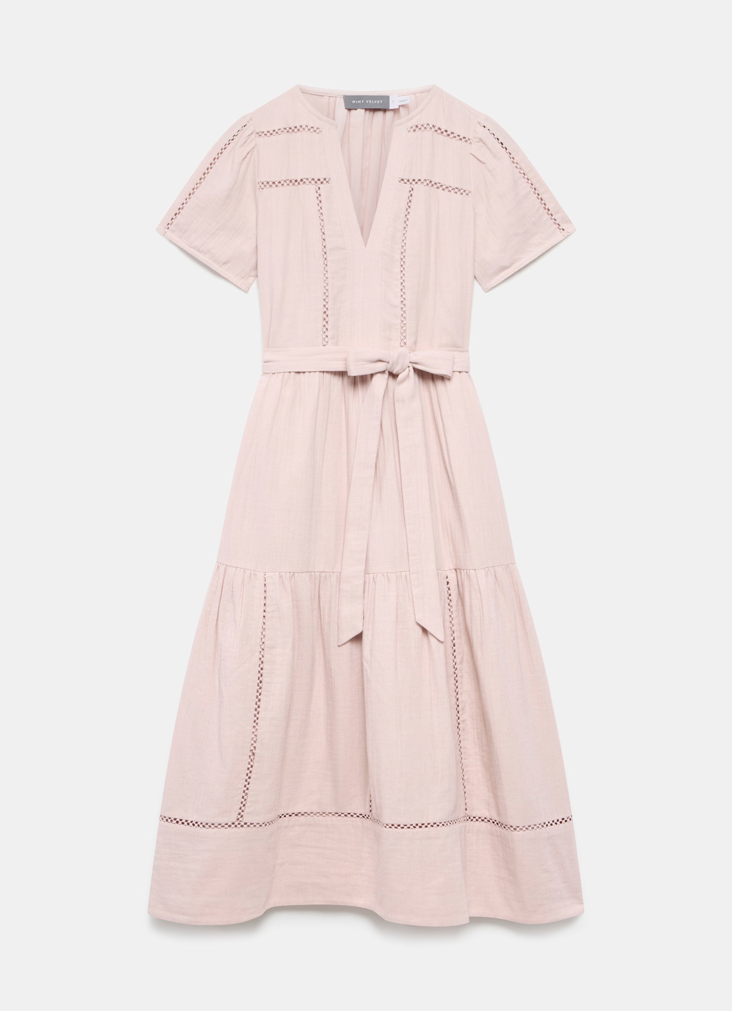 Pink Cotton Midi Dress