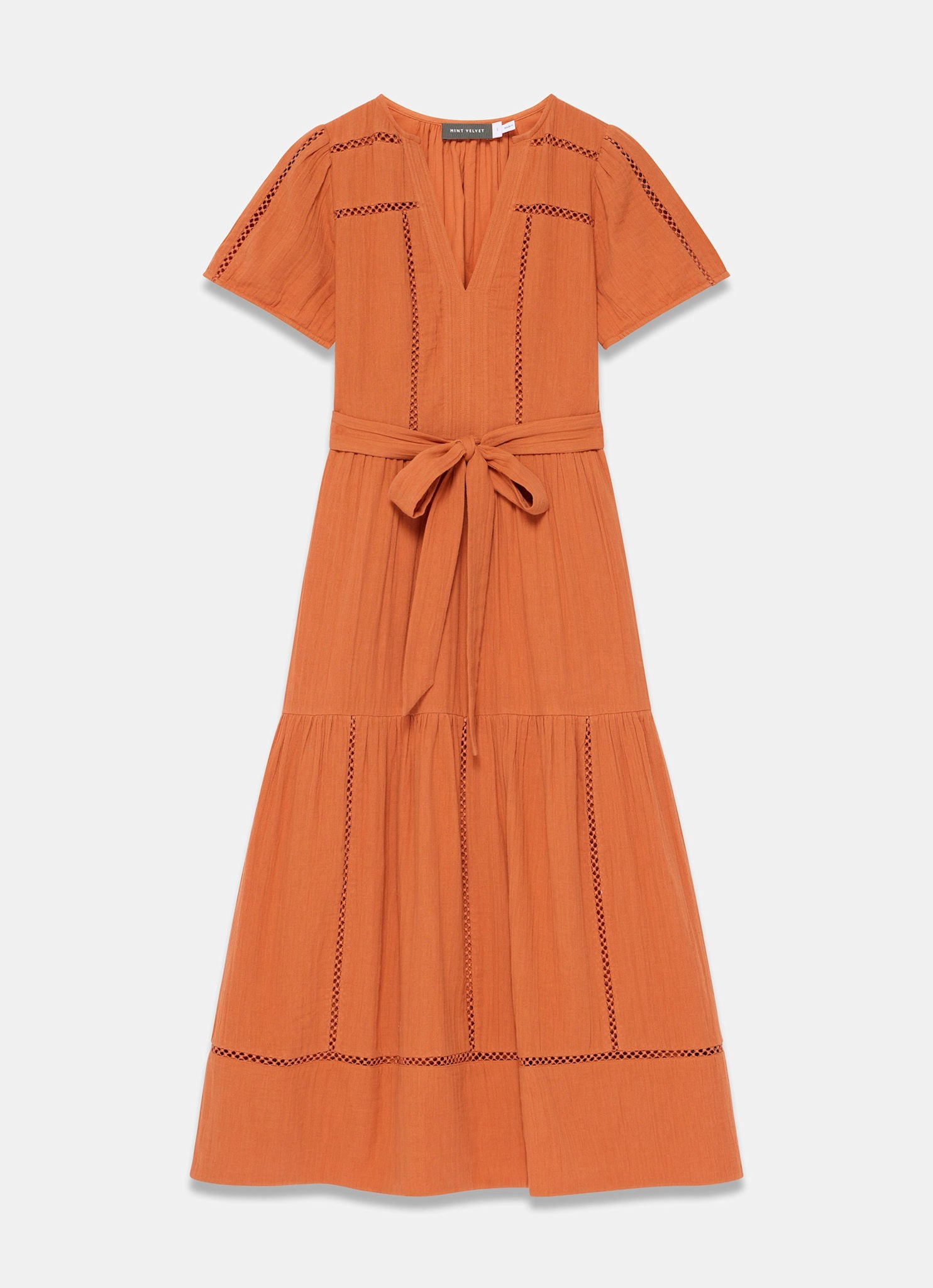 Orange Cotton Cheesecloth Maxi Dress