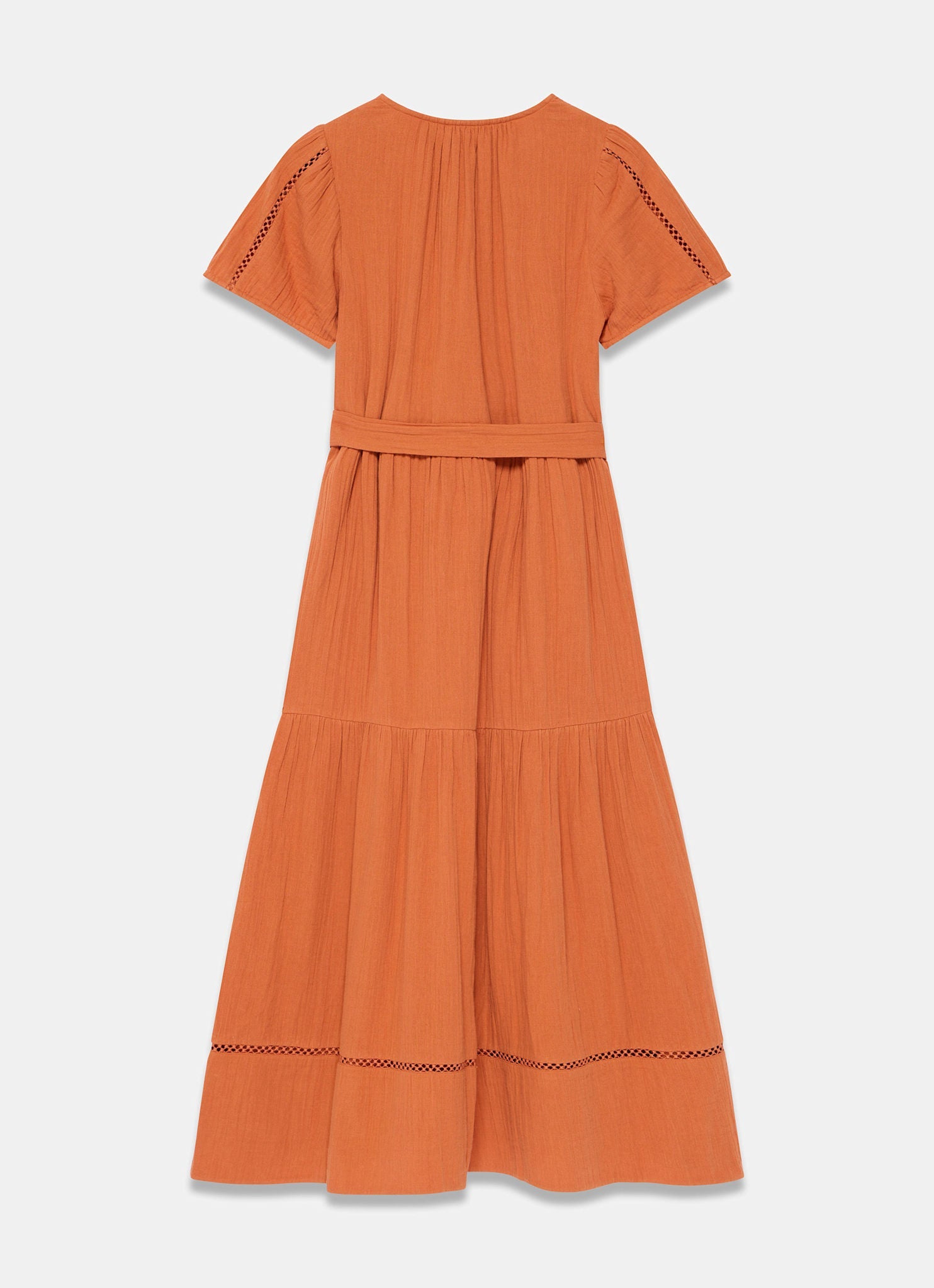 Orange Cotton Cheesecloth Maxi Dress