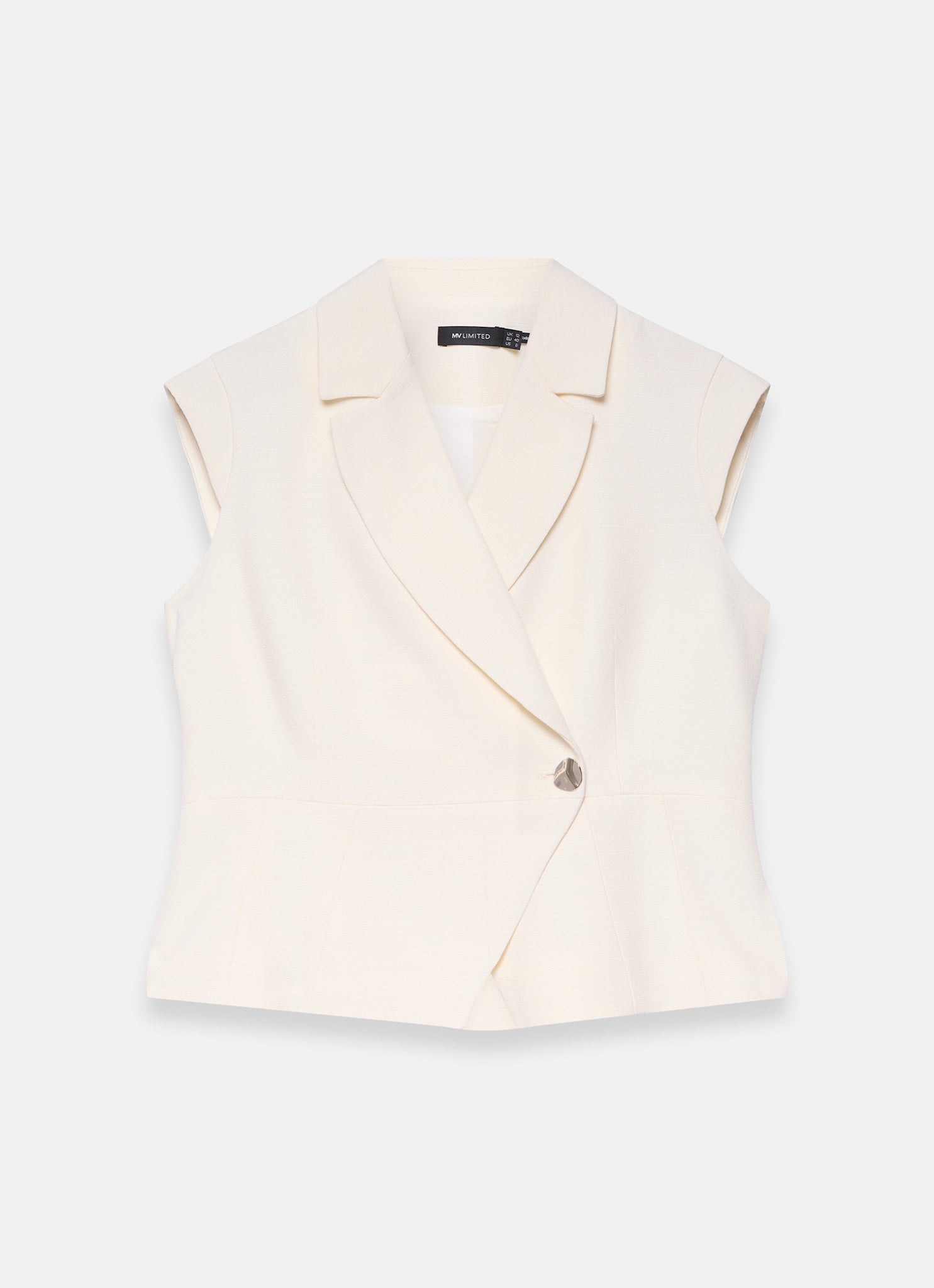 Cream Asymmetric Tailored Waistcoat