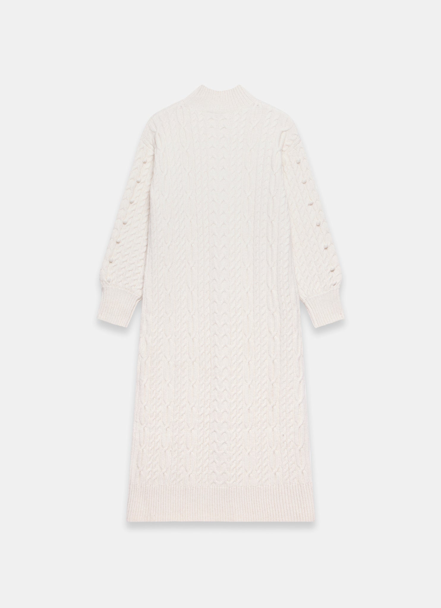 Cream Bobble Detail Knitted Midi Dress