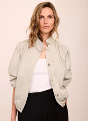 Neutral Cotton Blend Jacket