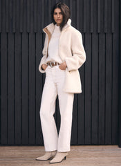 Cream Borg Parka Coat
