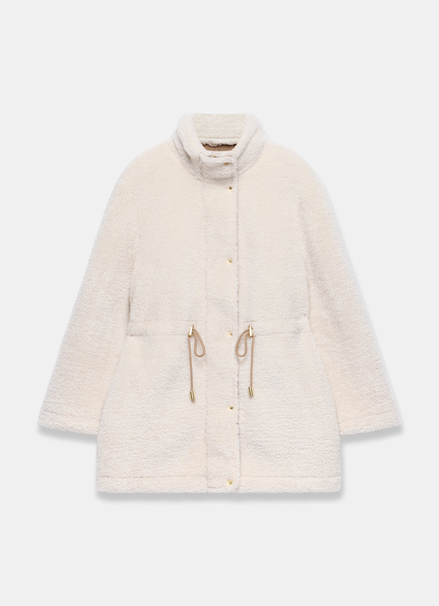 Cream Borg Parka Coat