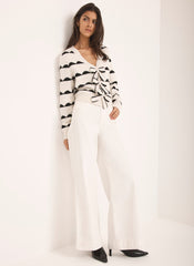 Cream Wool Blend Bow Detail Cardigan