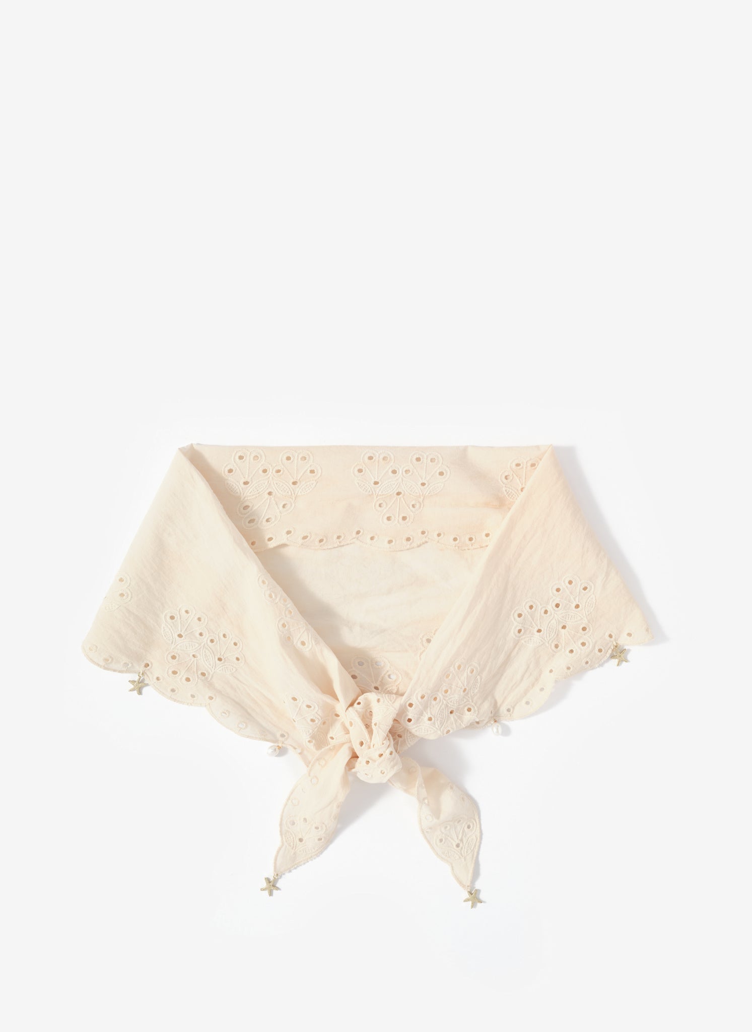 Cream Cotton Broderie Charm Scarf
