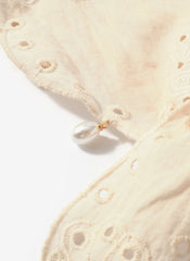 Cream Cotton Broderie Charm Scarf