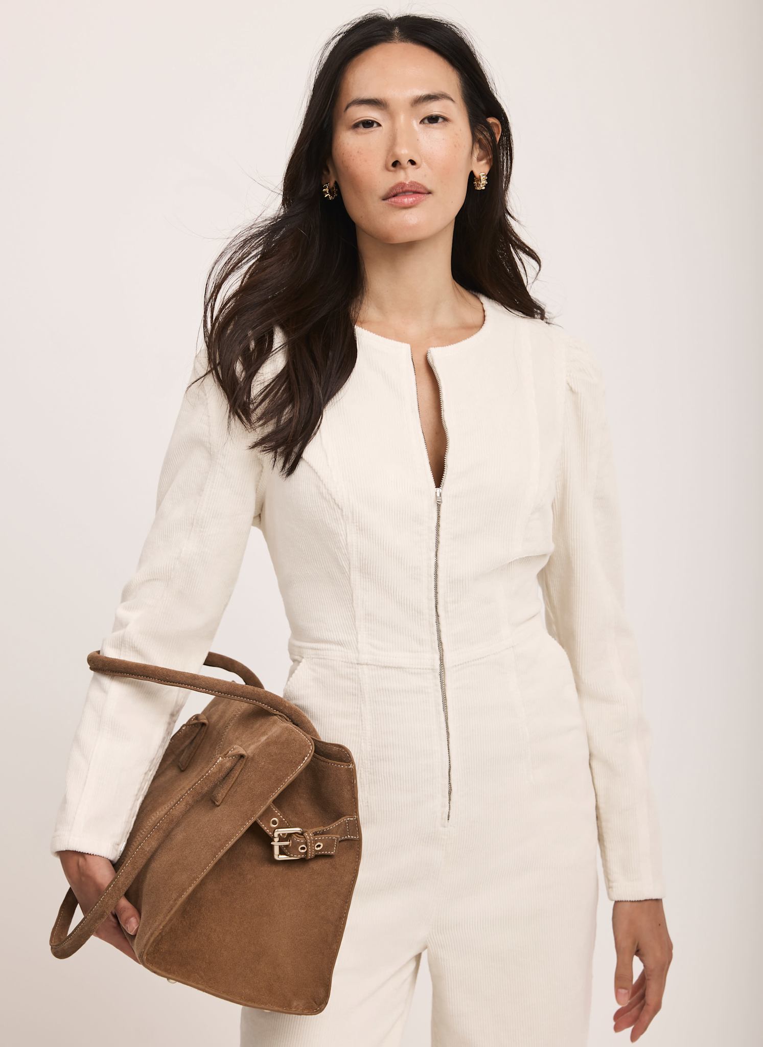 Cream Corduroy Jumpsuit