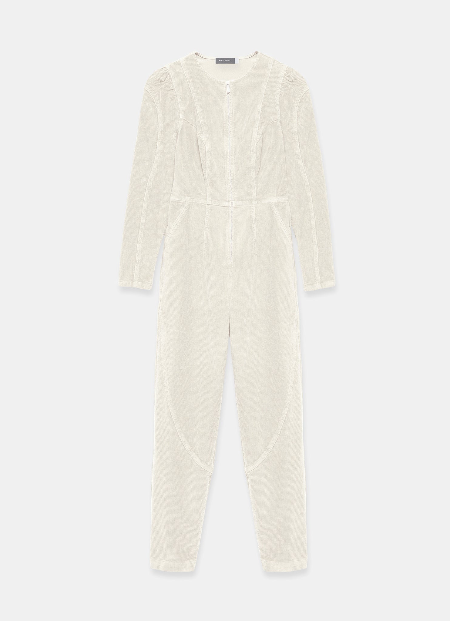Cream Corduroy Jumpsuit