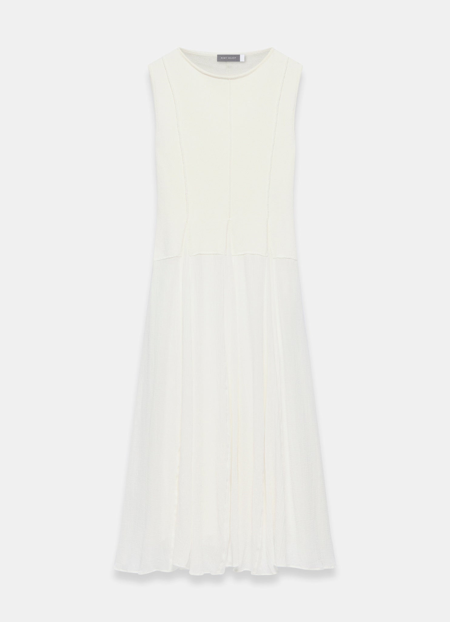Cream Cotton Blend Drop Waist Maxi Dress