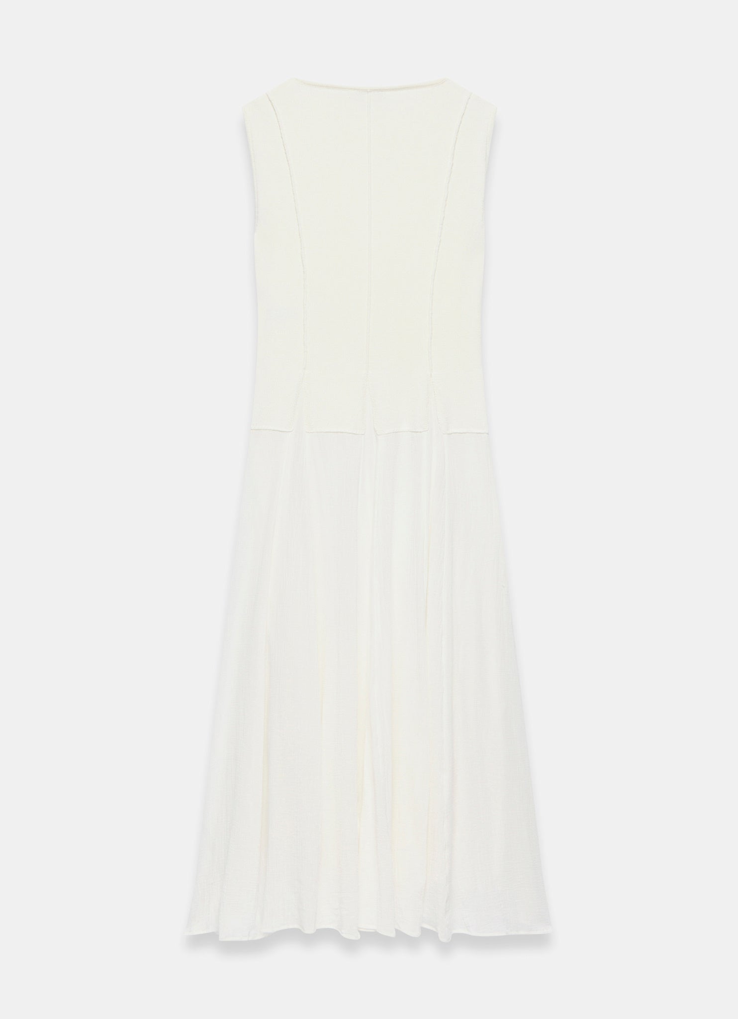 Cream Cotton Blend Drop Waist Maxi Dress