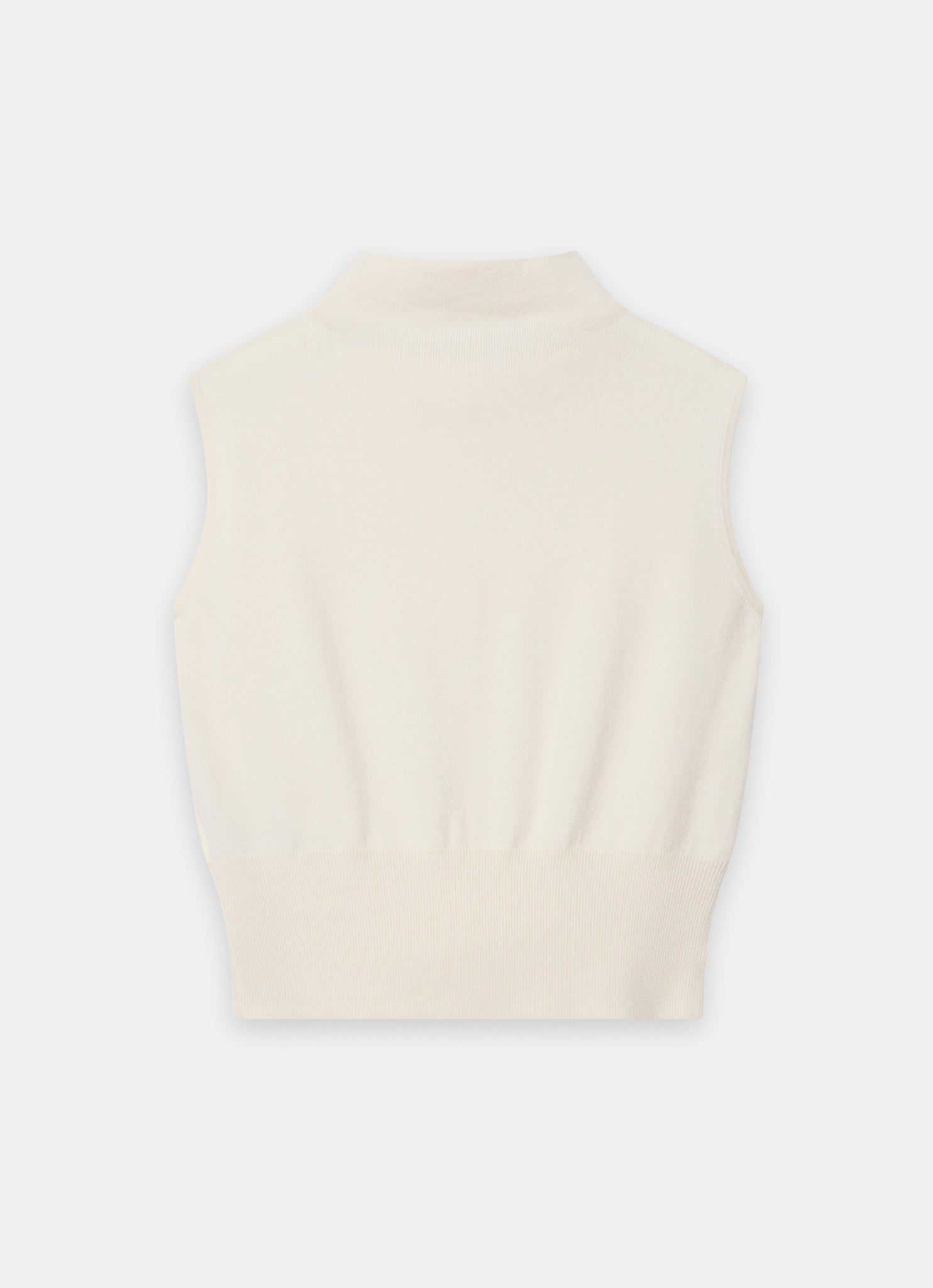 Cream Wool Blend Cowl Neck Knit Top