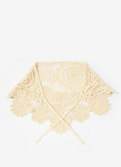 Cream Crochet Wrap Scarf