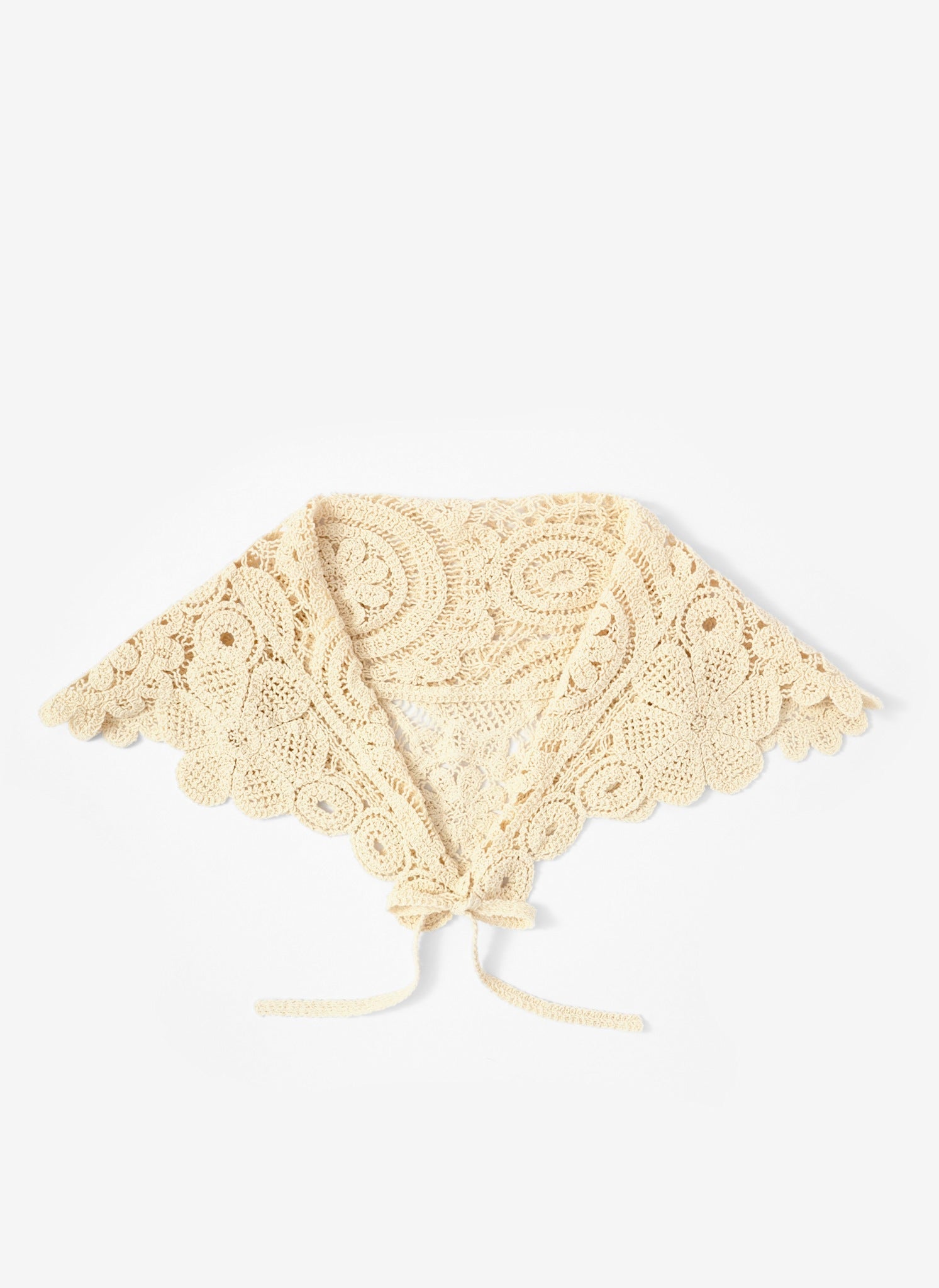 Cream Crochet Wrap Scarf