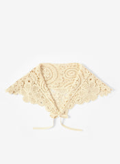 Cream Crochet Wrap Scarf