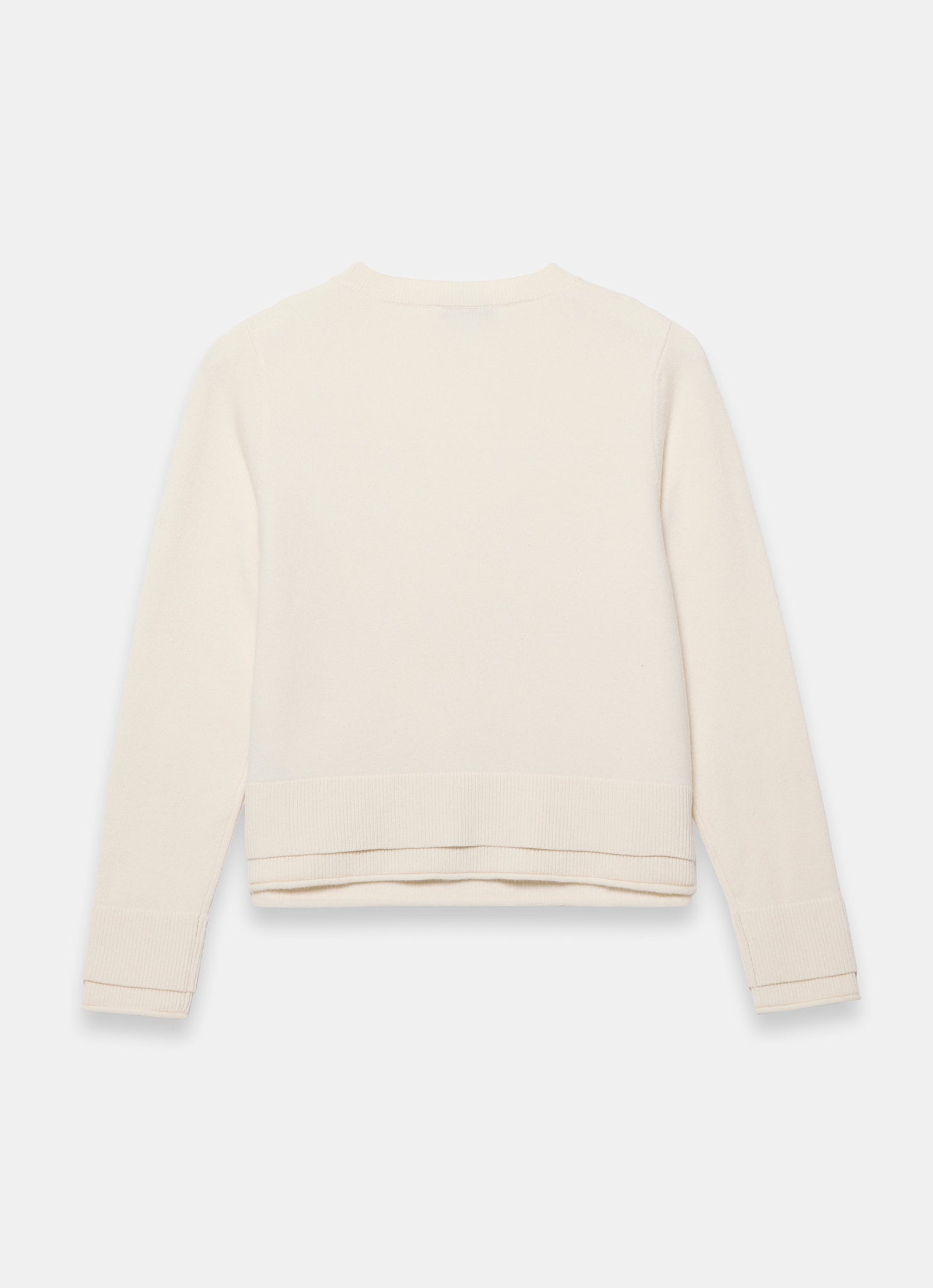 Cream Wool Blend Layered Cardigan