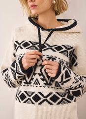 Cream Fair Isle Knit Hood Jumper