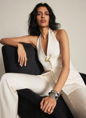 Cream Halterneck Waistcoat