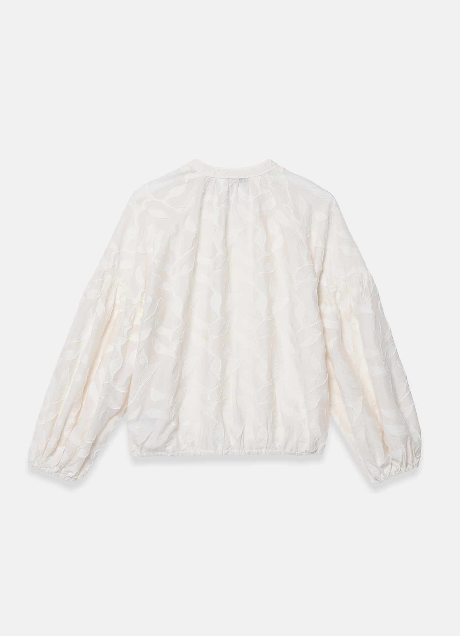 Cream Floral Jacquard Blouse
