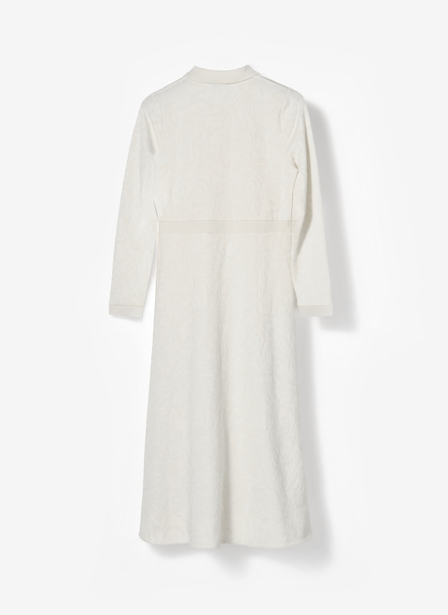 Cream Jacquard Print Midi Dress