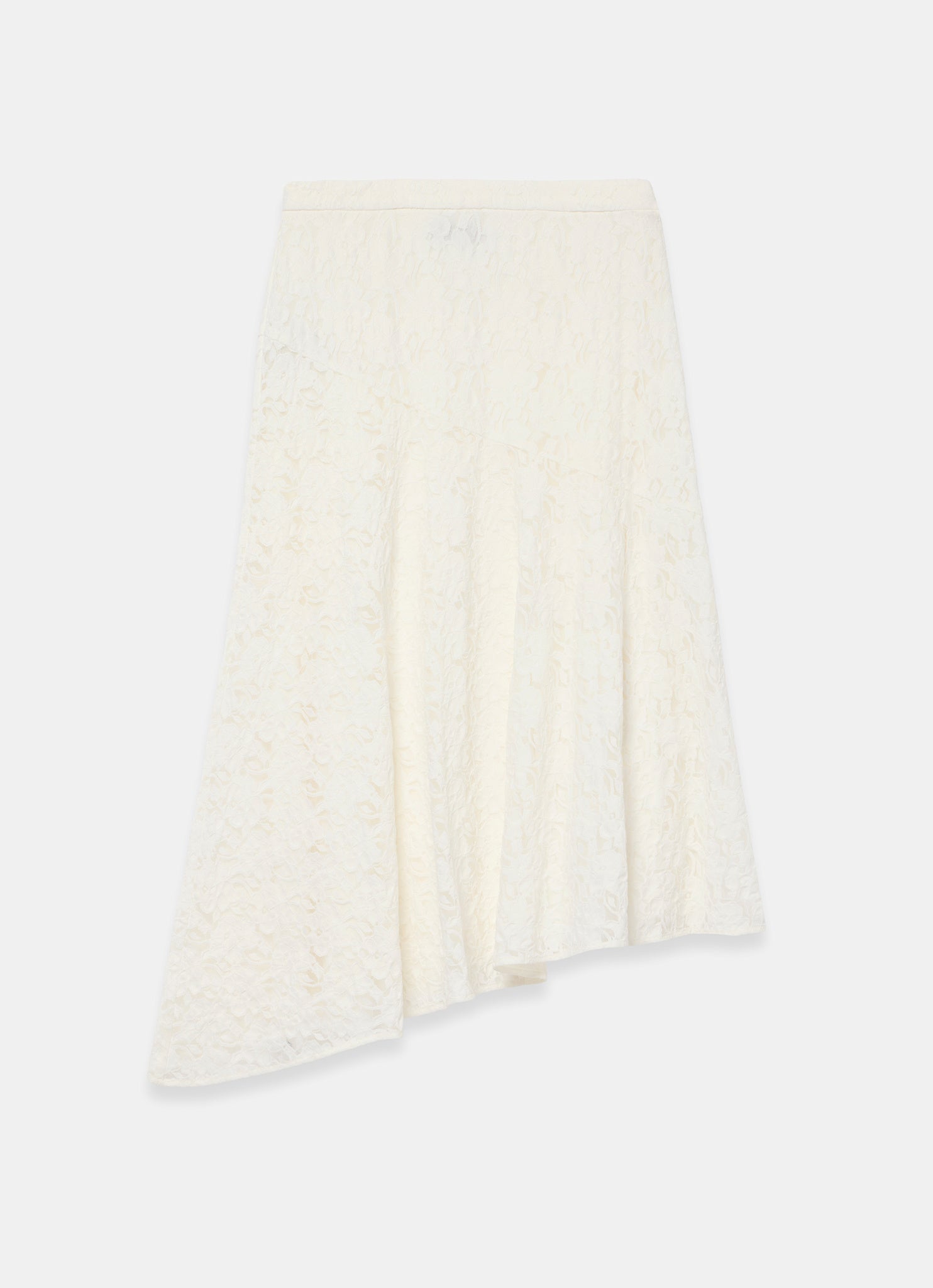 Cream Lace Asymmetric Skirt