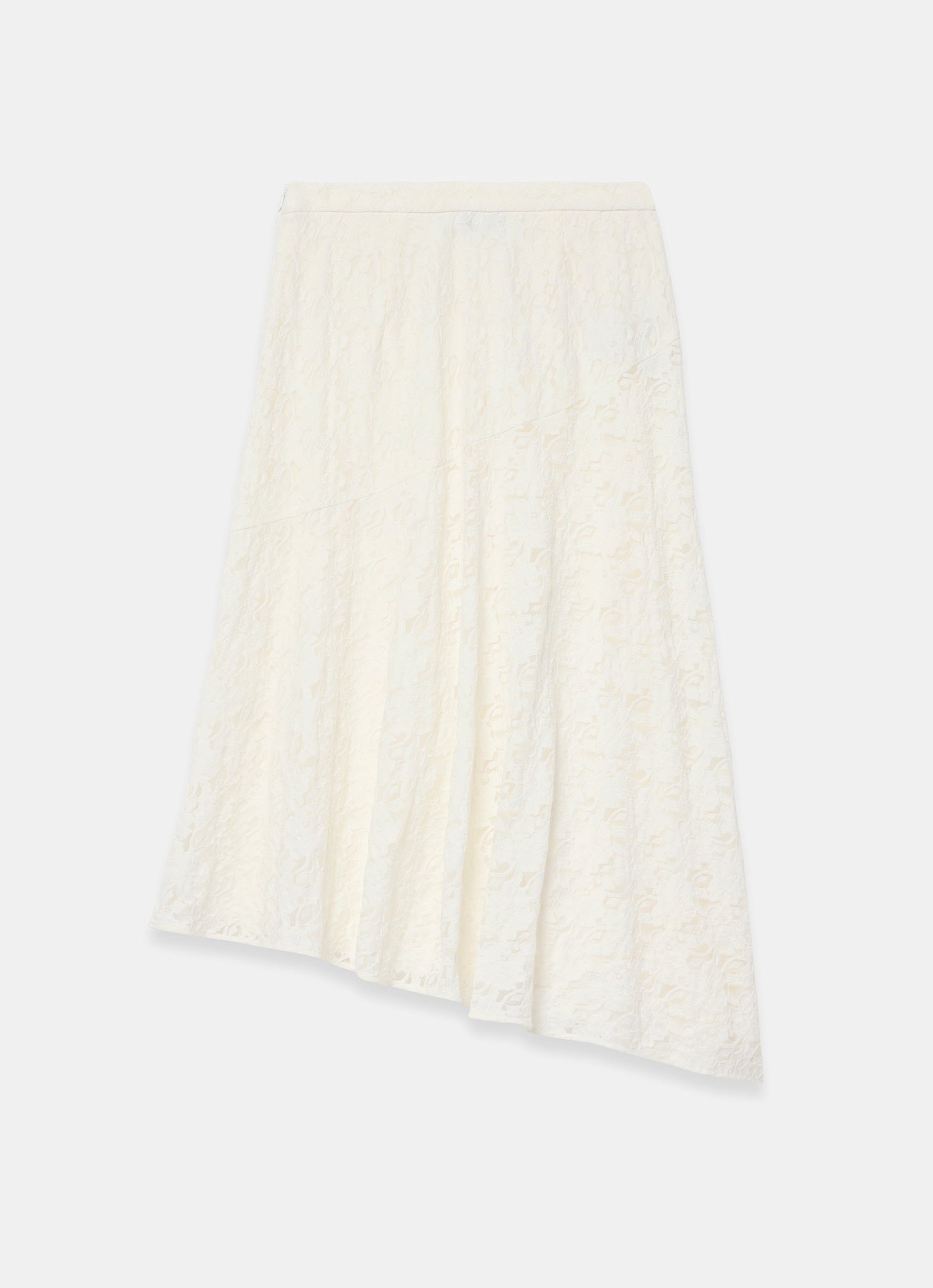 Cream Lace Asymmetric Skirt
