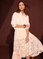 Cream Lace Maxi Skirt