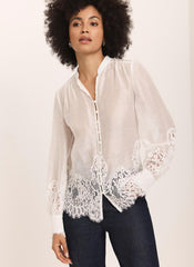 Cream Lace Detail Blouse