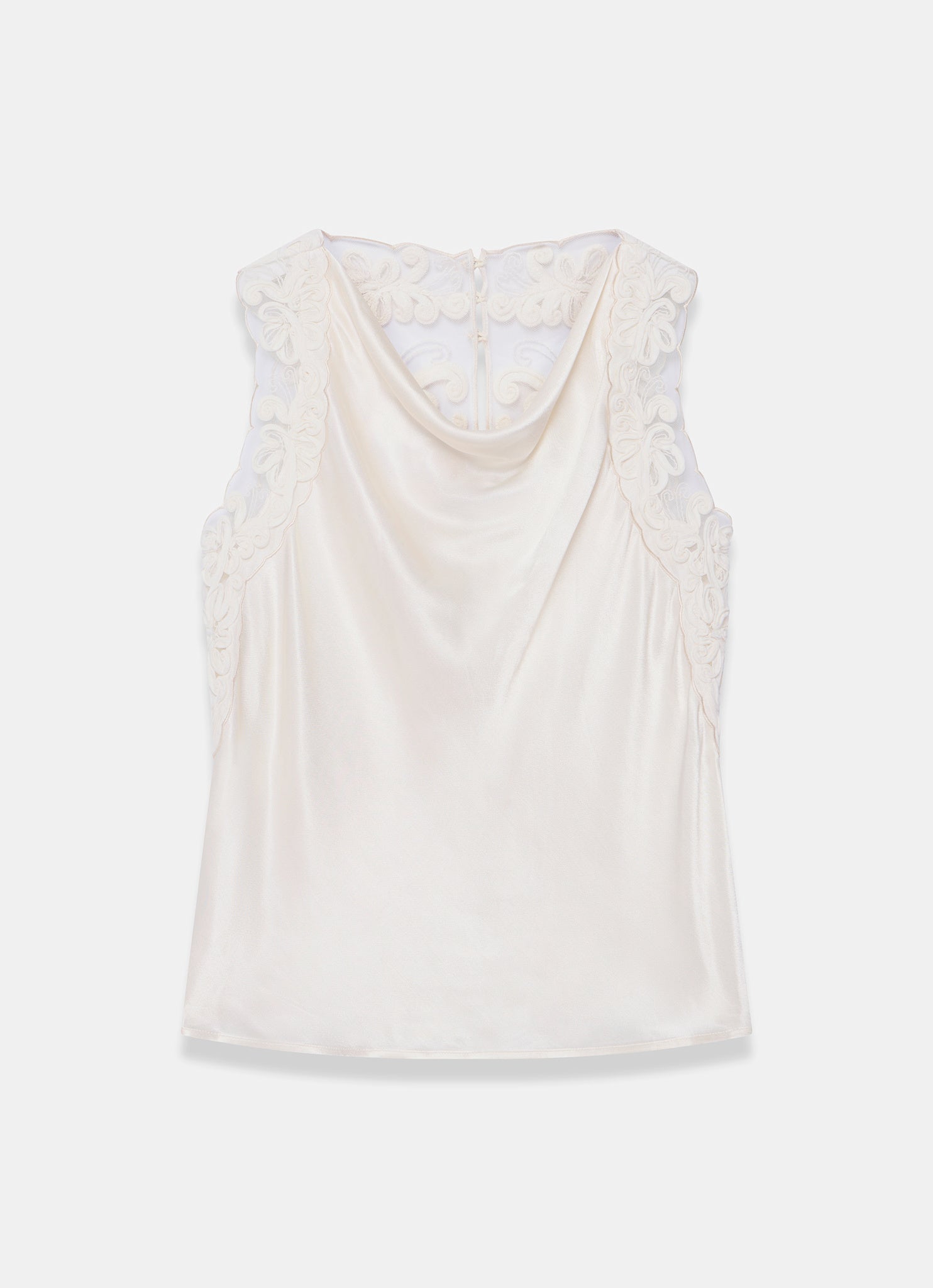 Cream Lace Satin Top