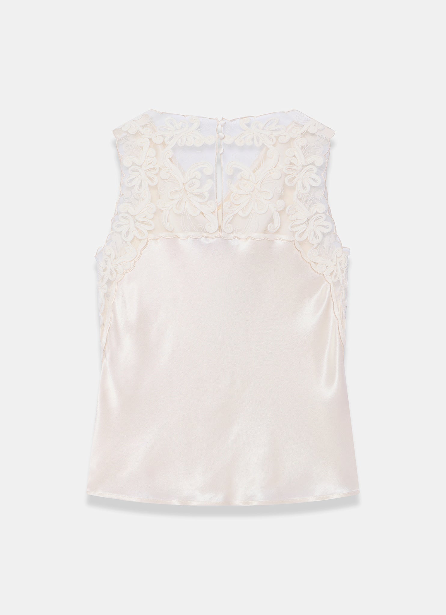 Cream Lace Satin Top