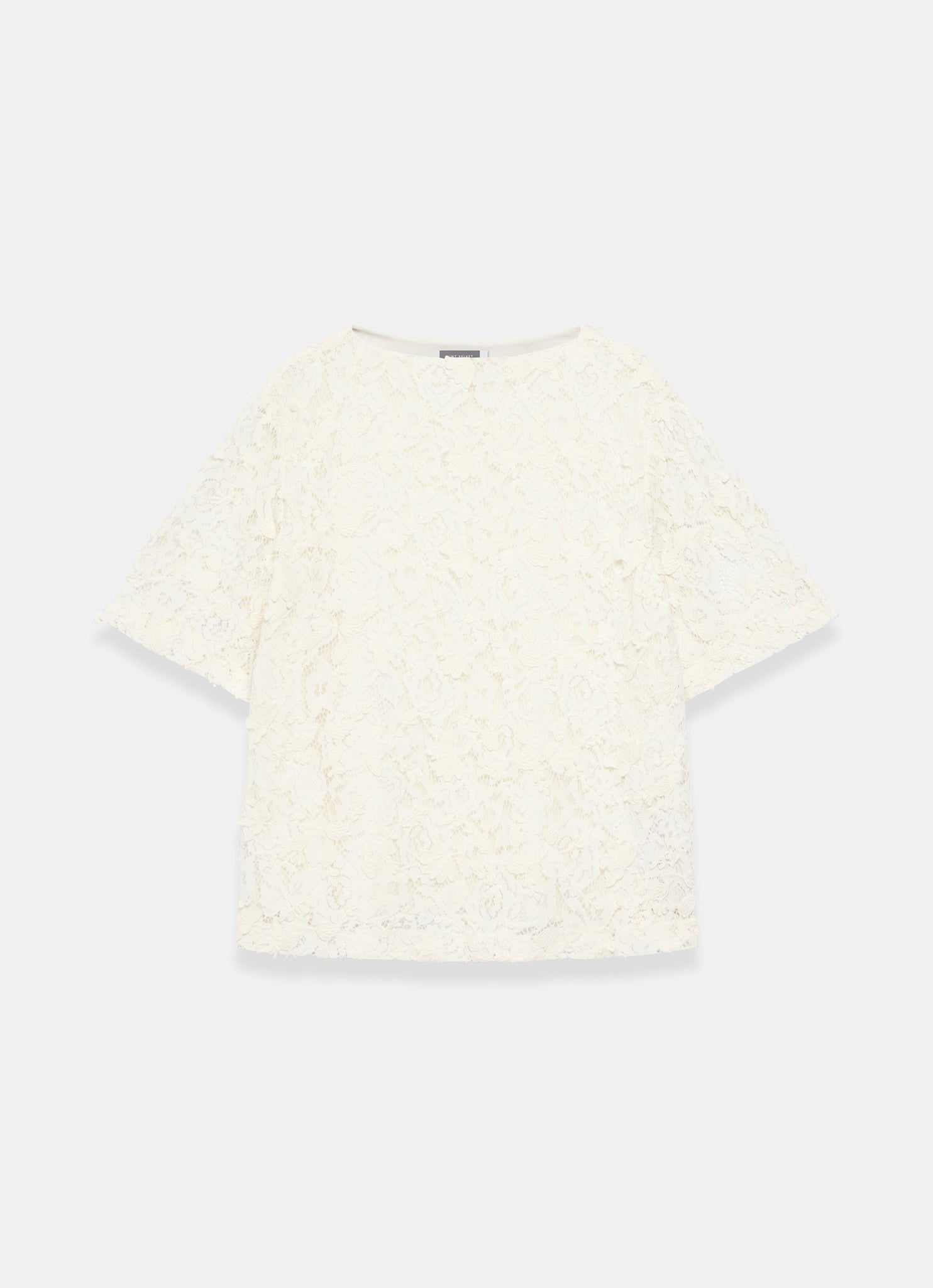 Cream Lace Oversized Top