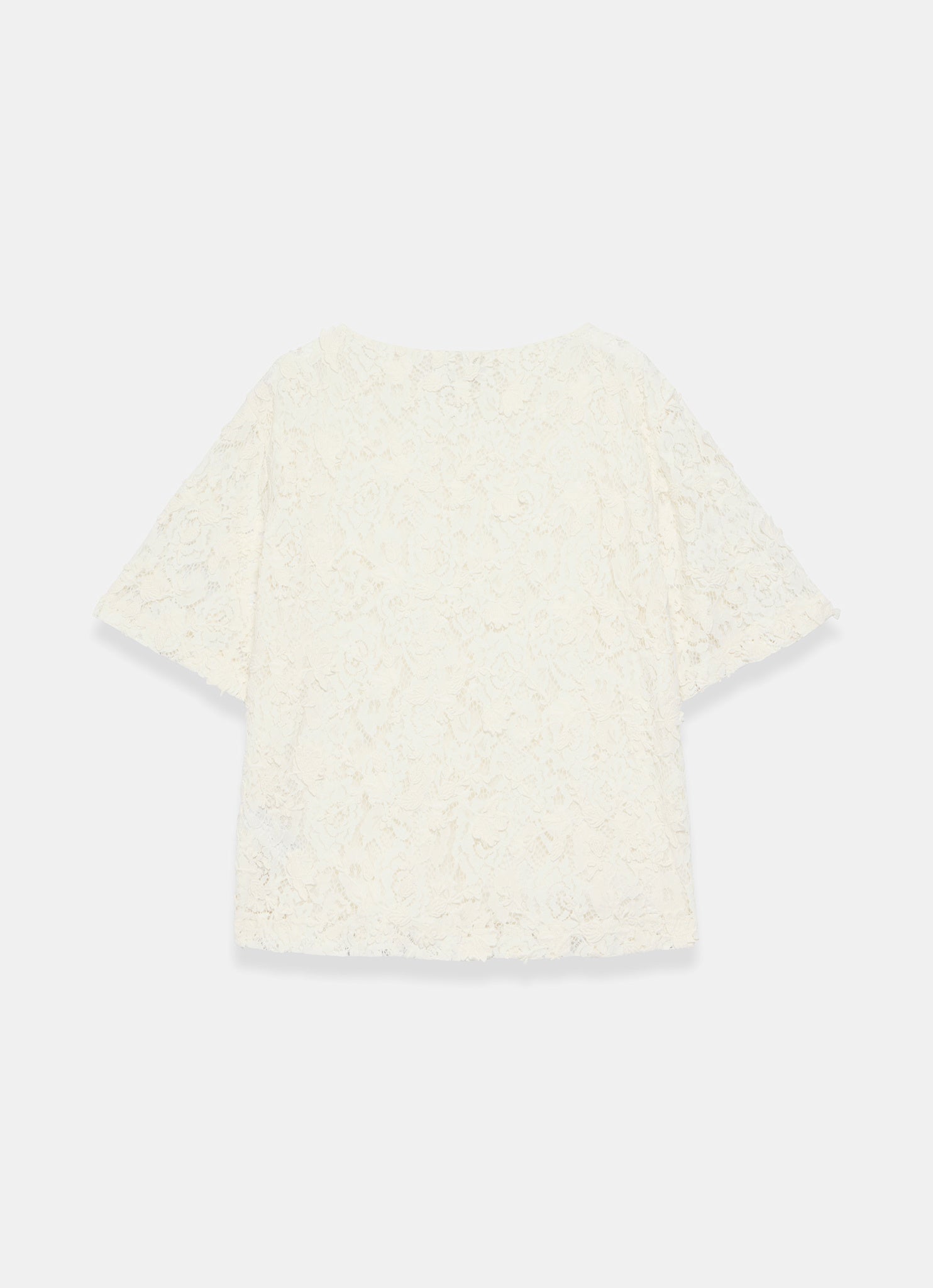 Cream Lace Oversized Top