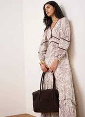 Cream Printed Boho Maxi Dress