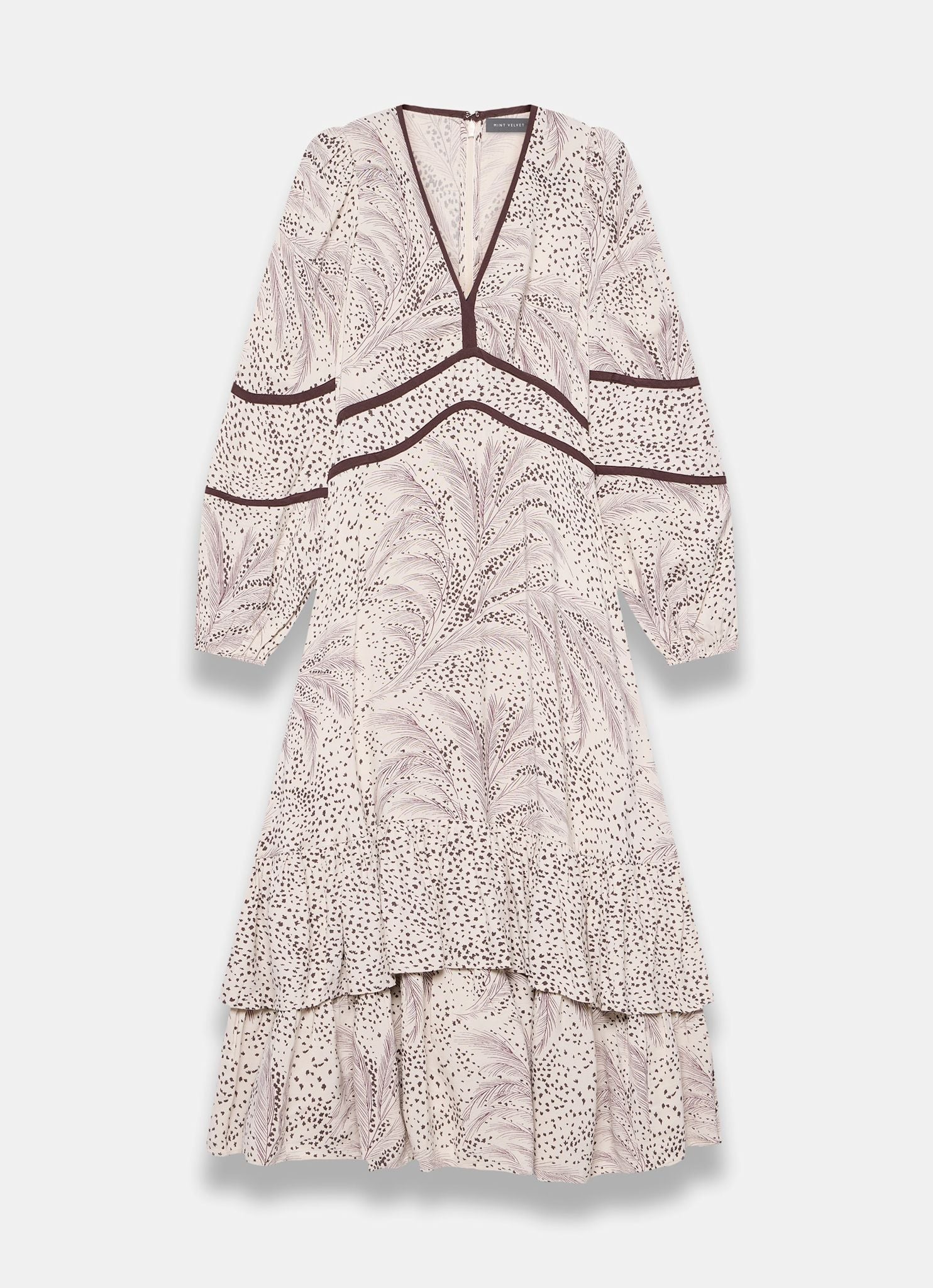 Cream Printed Boho Maxi Dress