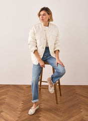 Cream Quilted Coat