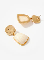 Gold Tone Resin Drop Earrings
