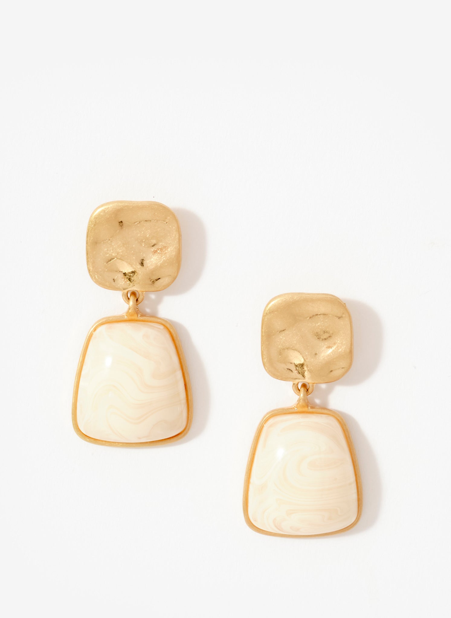 Gold Tone Resin Drop Earrings