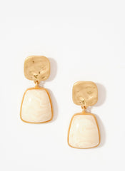 Gold Tone Resin Drop Earrings