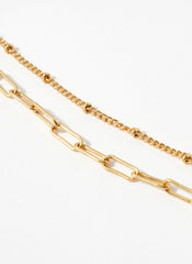 Gold Tone Resin Layered Necklace