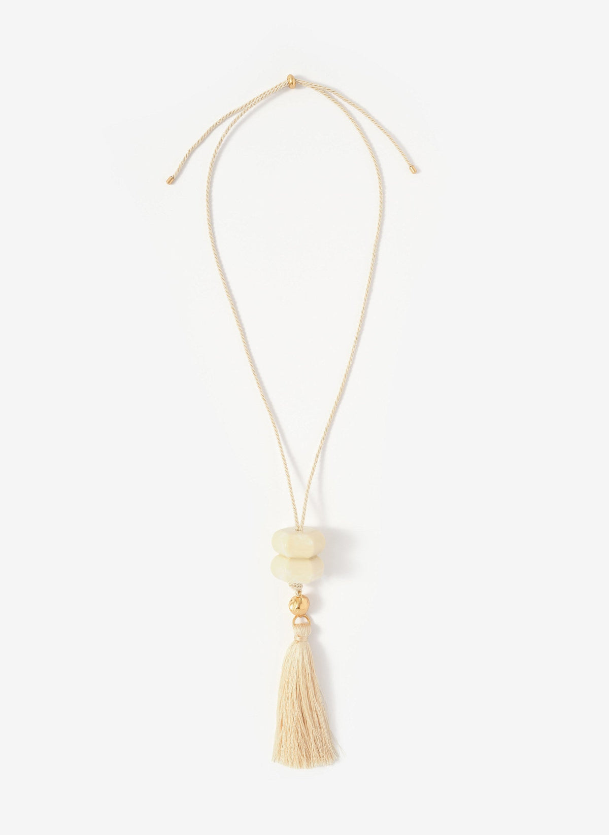 Cream Resin Tassel Pendant Necklace