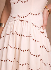 Cream Spot Print Maxi Dress
