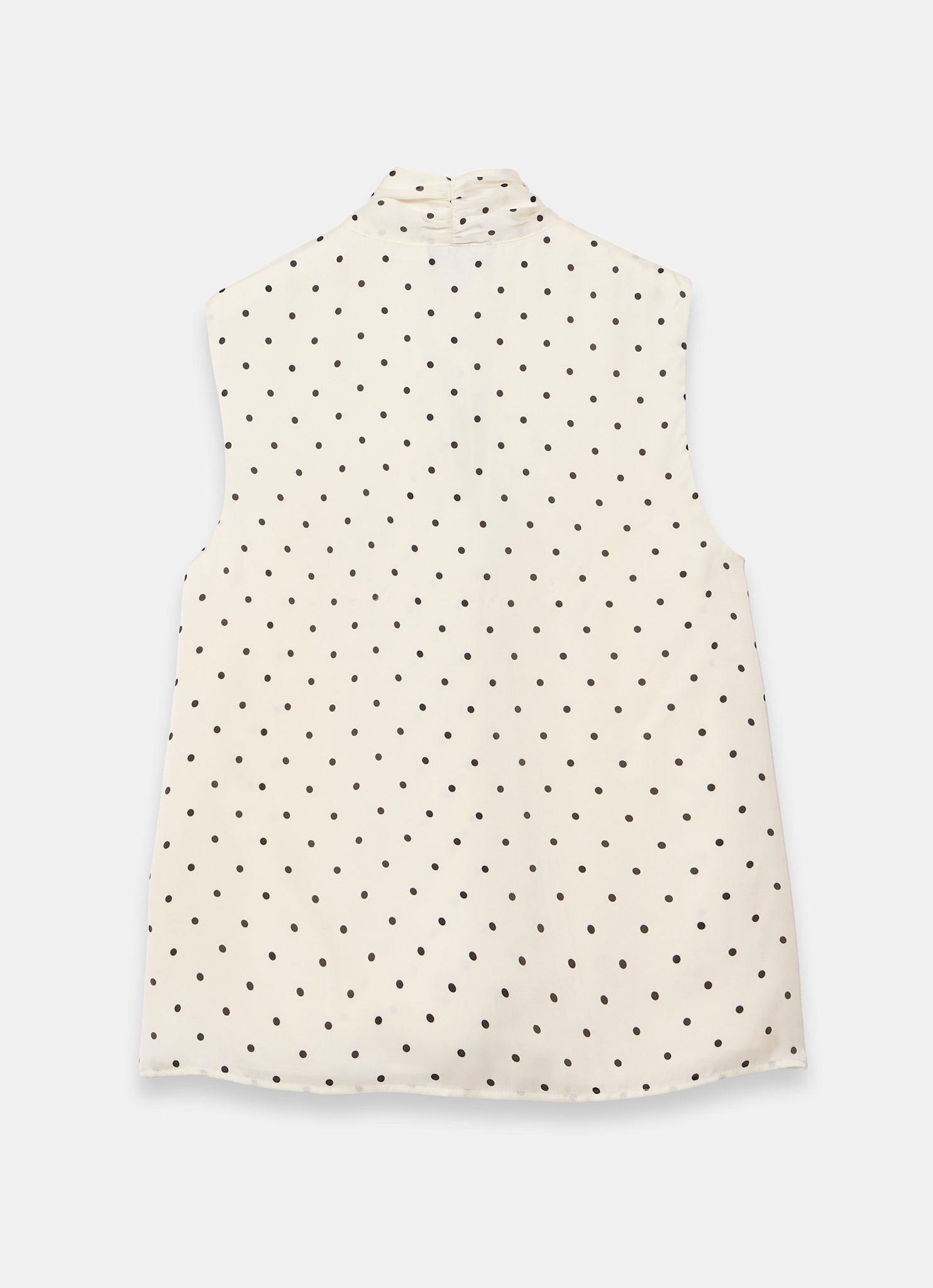 Cream Polka Dot Tie Neck Top
