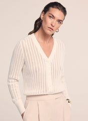 Cream Open Knit Top