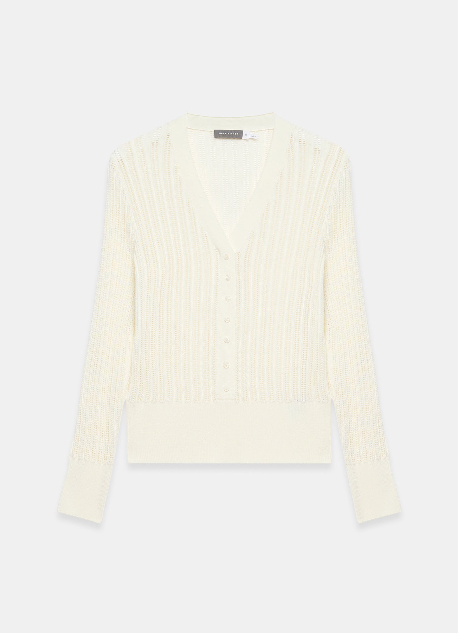 Cream Open Knit Top